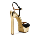 Brida Rugan-Süet 14 Cm Platform Topuklu Ayakkabı