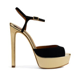 Brida Rugan-Süet 14 Cm Platform Topuklu Ayakkabı