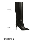 Brighton Deri 8 Cm Topuklu Çizme
