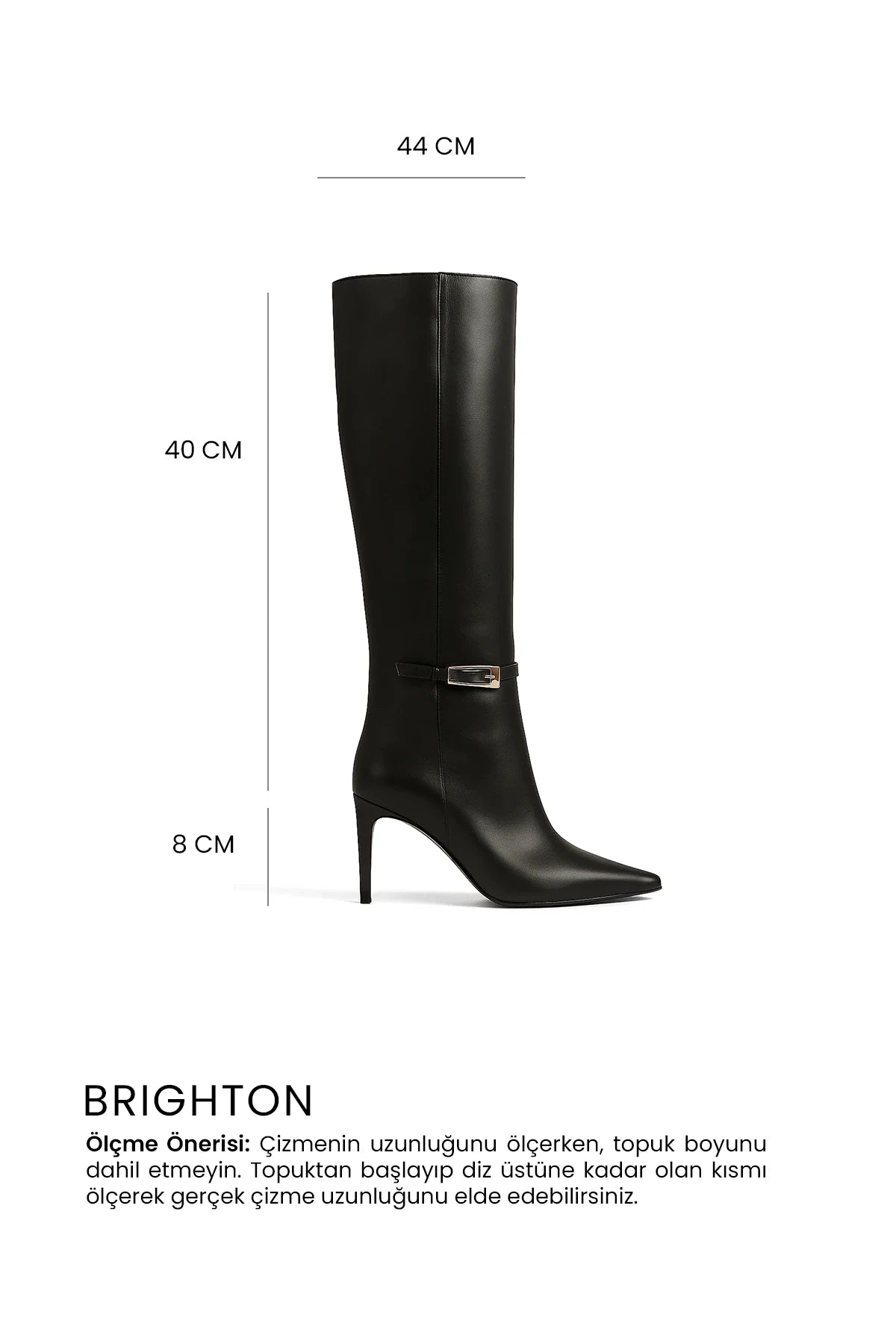 Brighton Deri 8 Cm Topuklu Çizme