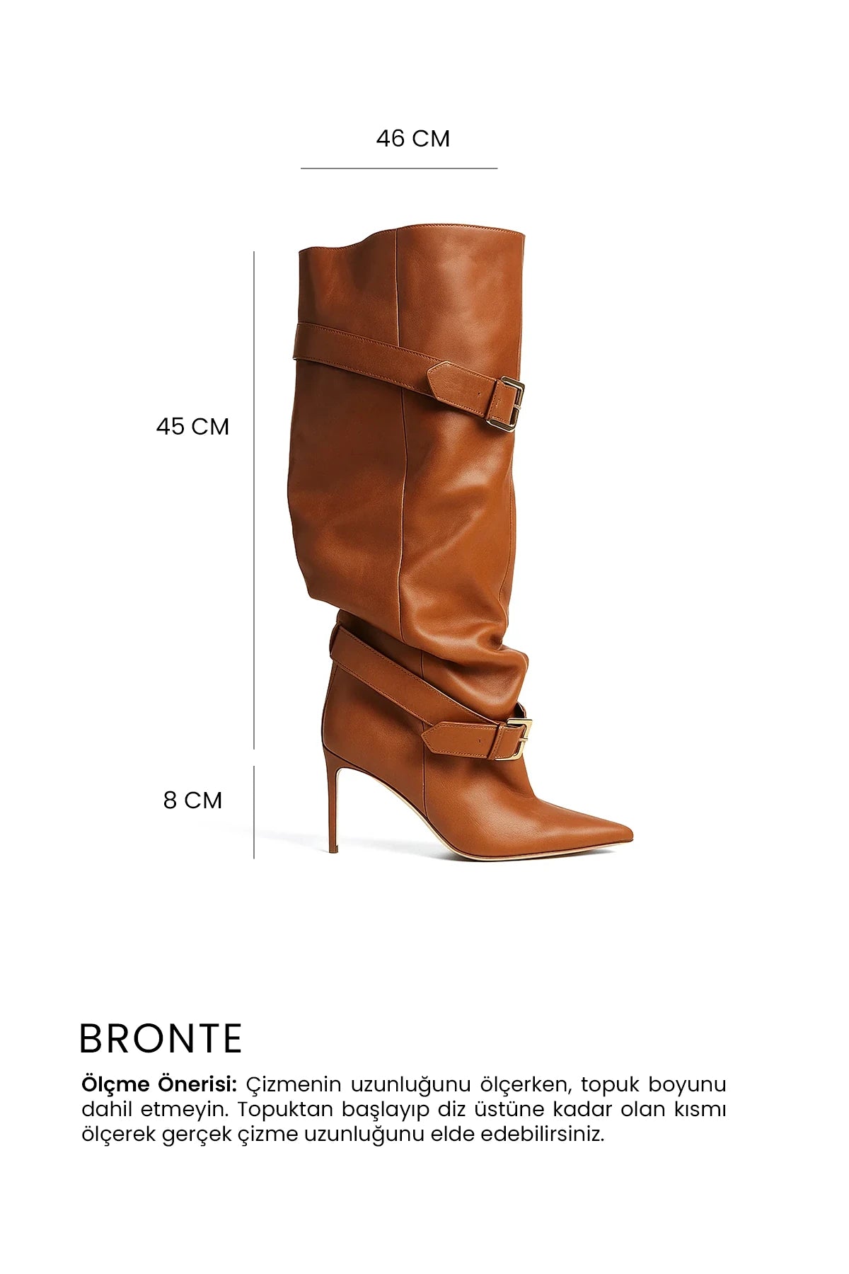 Bronte Deri 8 Cm Topuklu Çizme