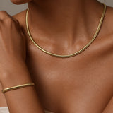 Golden İtalyan 925 Ayar Gümüş Kolye Bileklik Set