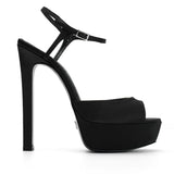 Brida Saten 14 Cm Platform Topuklu Ayakkabı