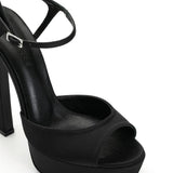 Brida Saten 14 Cm Platform Topuklu Ayakkabı