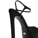 Brida Saten 14 Cm Platform Topuklu Ayakkabı