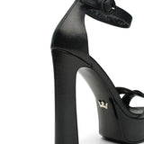 Cross Leather 14 cm Platform Heel Shoes 
