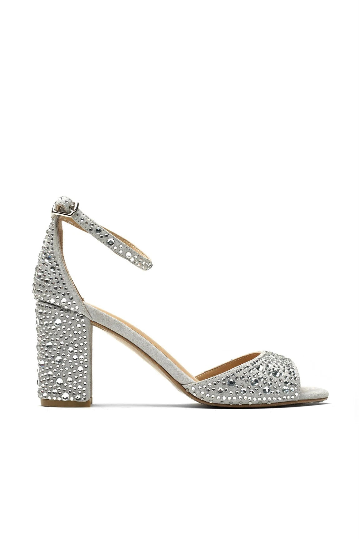 Nicy Taslı Süet 8 Cm Topuklu Ayakkabı