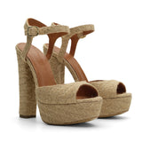 Nifty Jute 14 cm Platform Heel Shoes