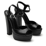 Nifty Leather 14 cm Platform Heel Shoes 