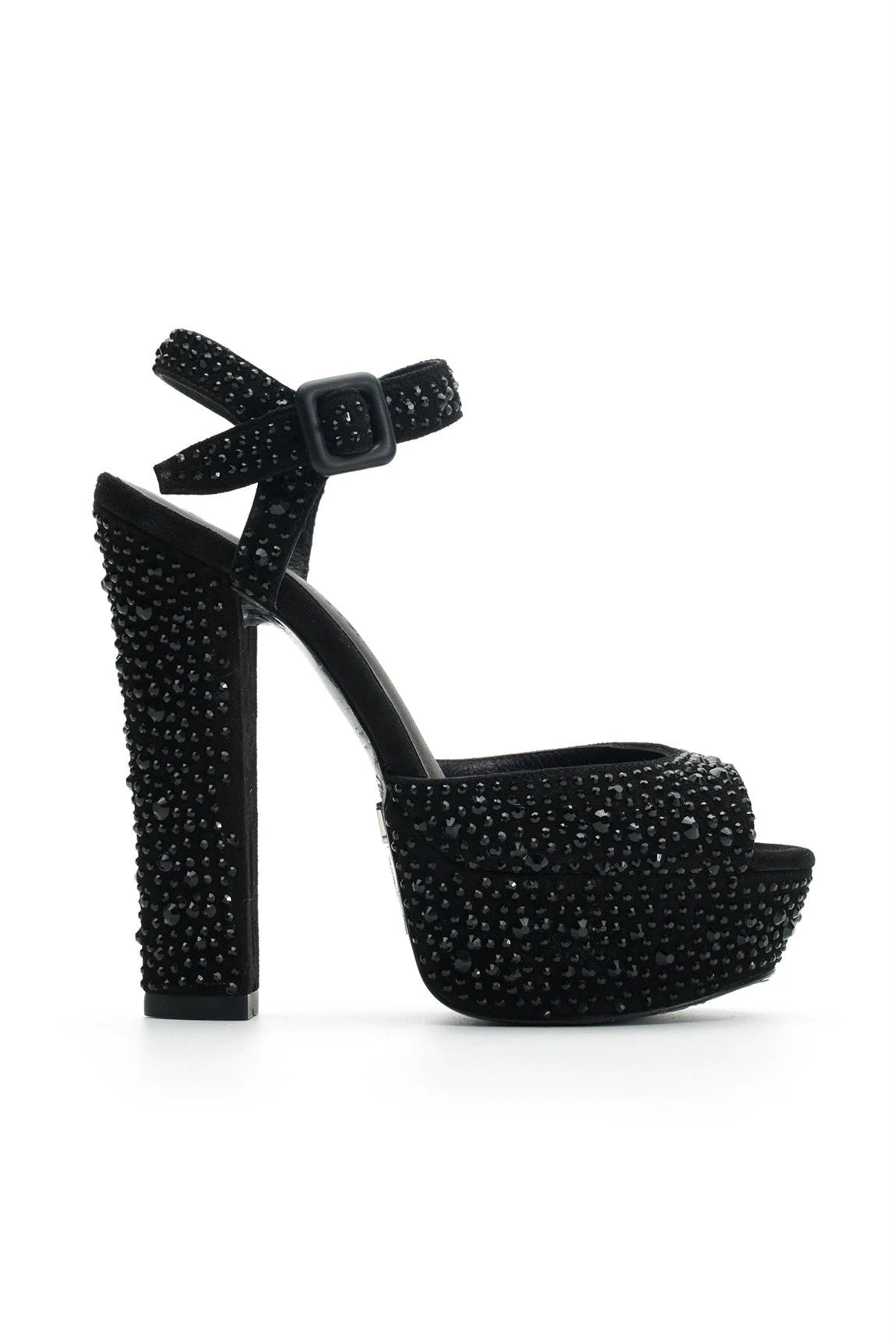 Nifty Taşlı Süet 14 Cm Platform Topuklu Ayakkabı