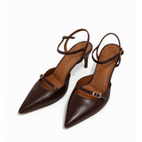 Joyce Mat Deri 8 Cm Topuklu Ayakkabi