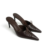 Julia Deri 8 Cm Topuklu Terlik