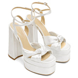 Lorena Satin 14 cm Platform Heel Shoes