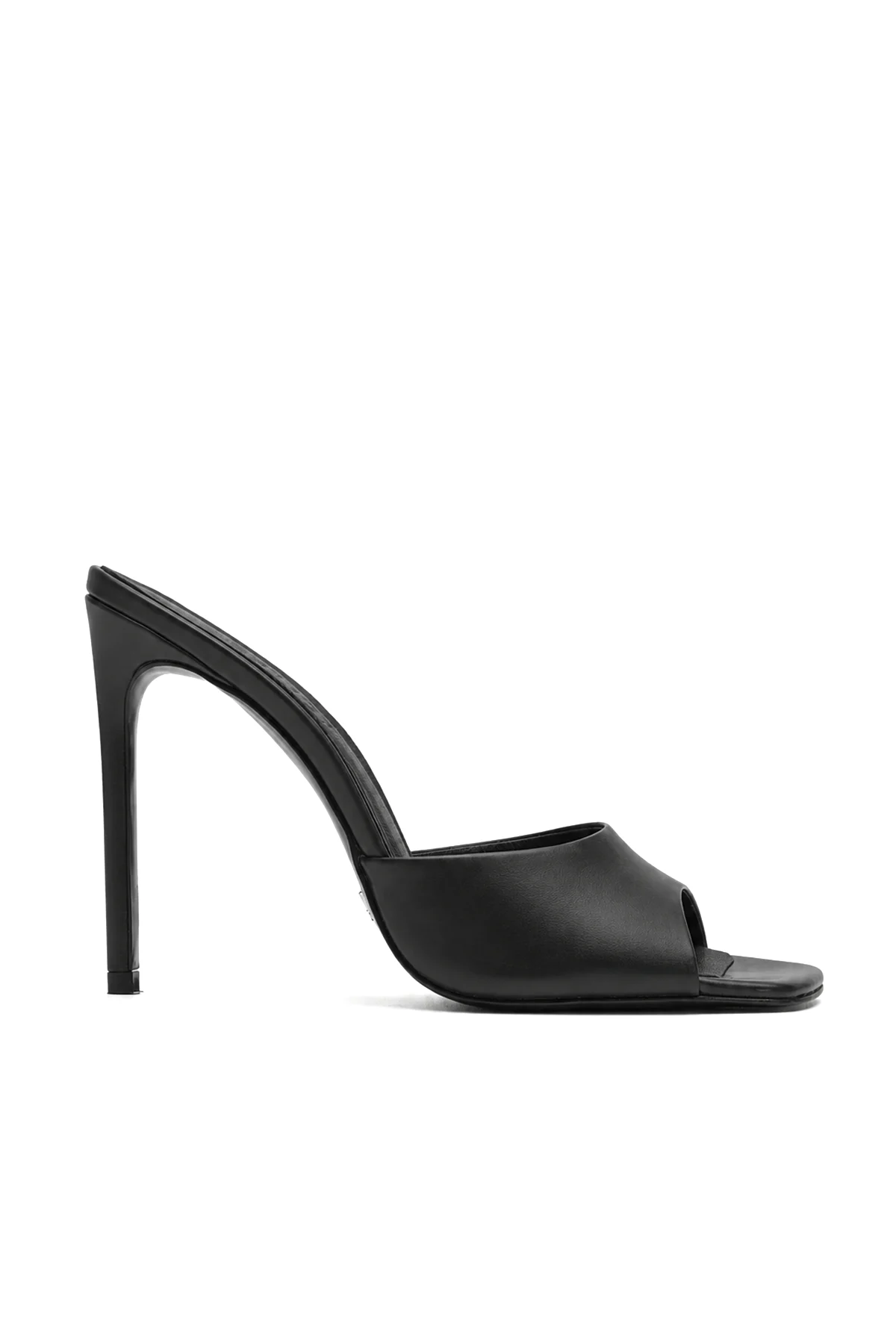 Malvina Deri 10 Cm Topuklu Terlik - SİYAH / 36