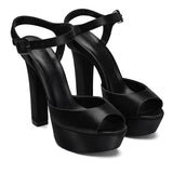 Nifty Satin 14 cm Platform Heel Shoes