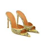 Rosalia Leather 10 cm Heeled Slippers