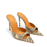 Rosalia Leather 10 cm Heeled Slippers