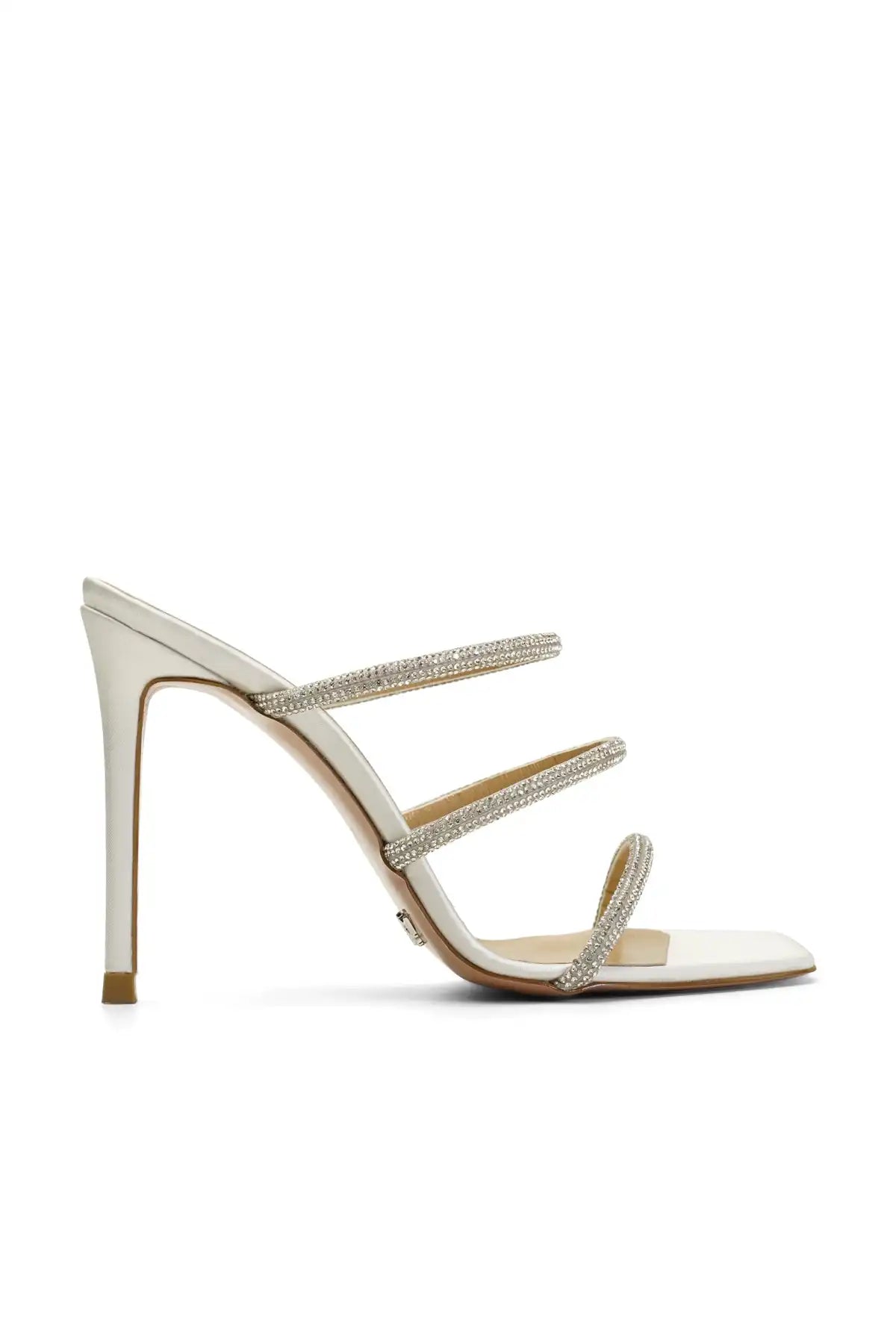 Samantha Tasli Saten 10 Cm Topuklu Terlik