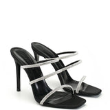 Samantha Tasli Saten 10 Cm Topuklu Terlik