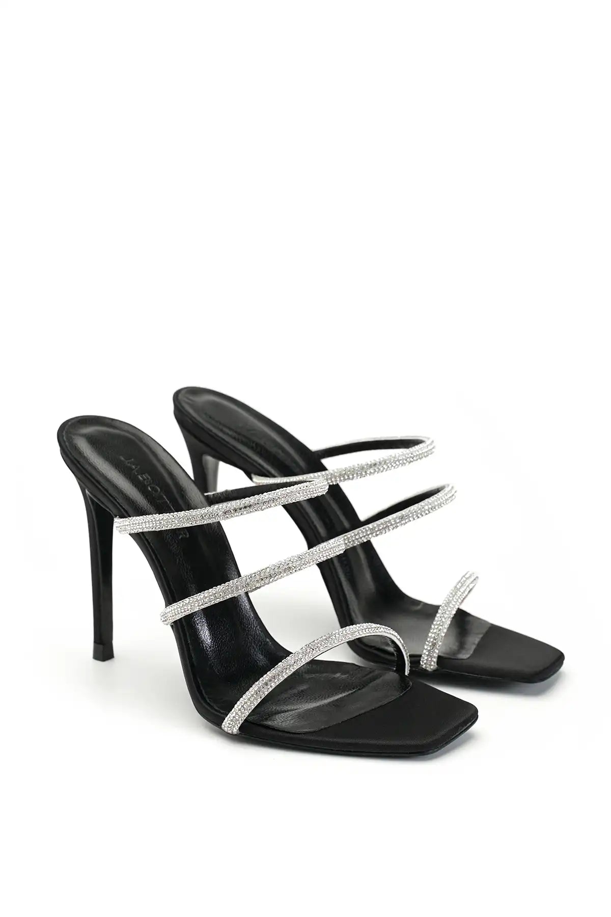 Samantha Tasli Saten 10 Cm Topuklu Terlik