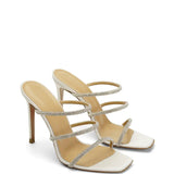 Samantha Tasli Saten 10 Cm Topuklu Terlik