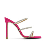 Samantha Tasli Saten 10 Cm Topuklu Terlik