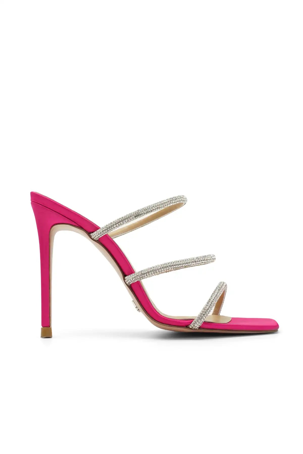 Samantha Tasli Saten 10 Cm Topuklu Terlik