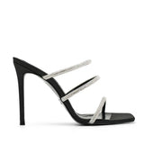 Samantha Tasli Saten 10 Cm Topuklu Terlik