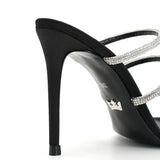 Samantha Tasli Saten 10 Cm Topuklu Terlik