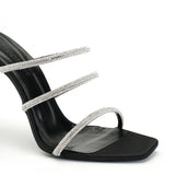 Samantha Tasli Saten 10 Cm Topuklu Terlik