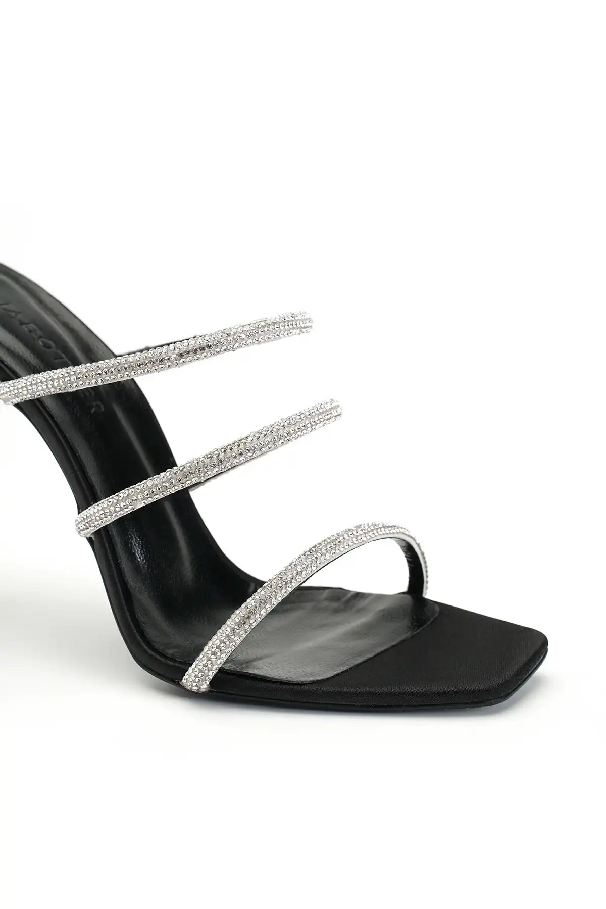 Samantha Tasli Saten 10 Cm Topuklu Terlik