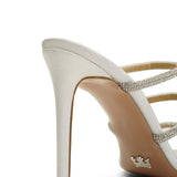 Samantha Tasli Saten 10 Cm Topuklu Terlik