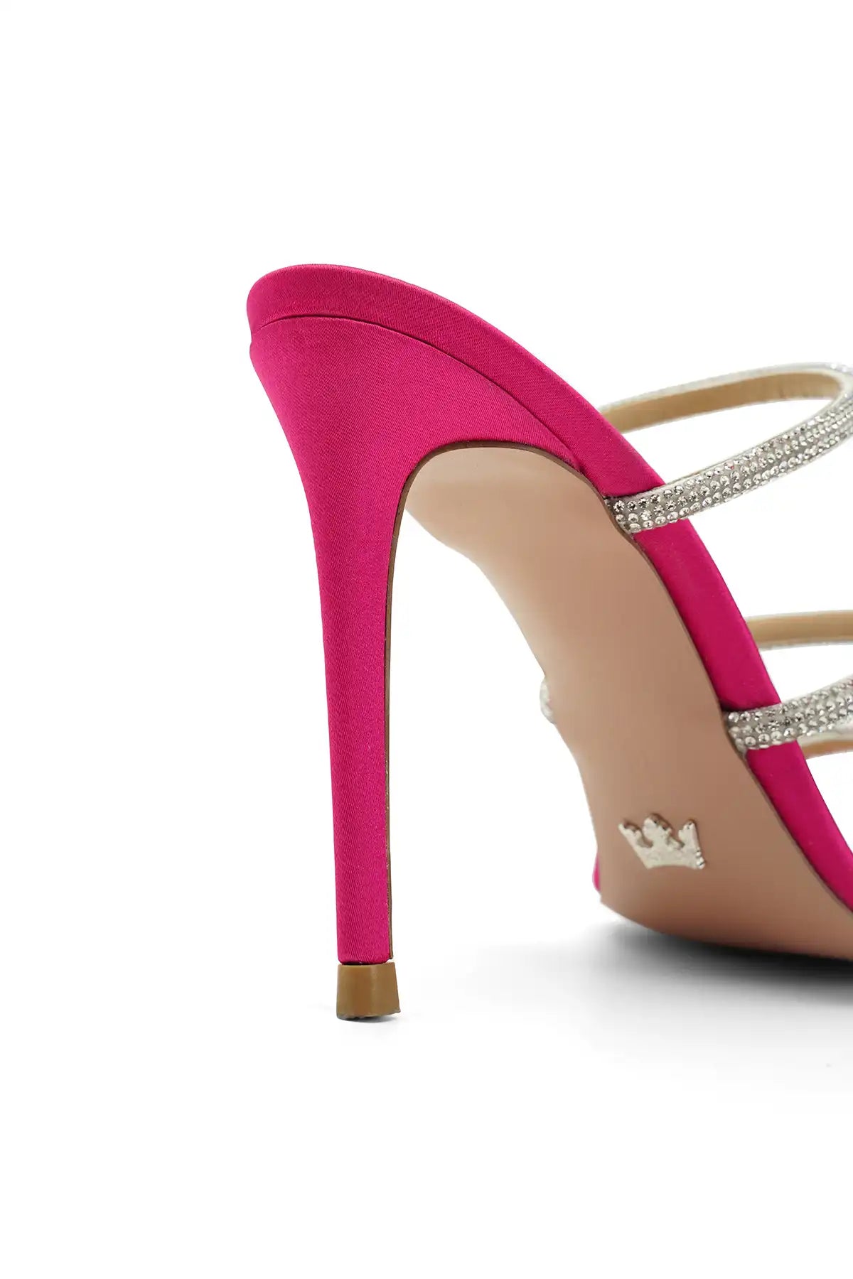 Samantha Tasli Saten 10 Cm Topuklu Terlik