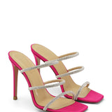 Samantha Tasli Saten 10 Cm Topuklu Terlik