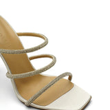 Samantha Tasli Saten 10 Cm Topuklu Terlik