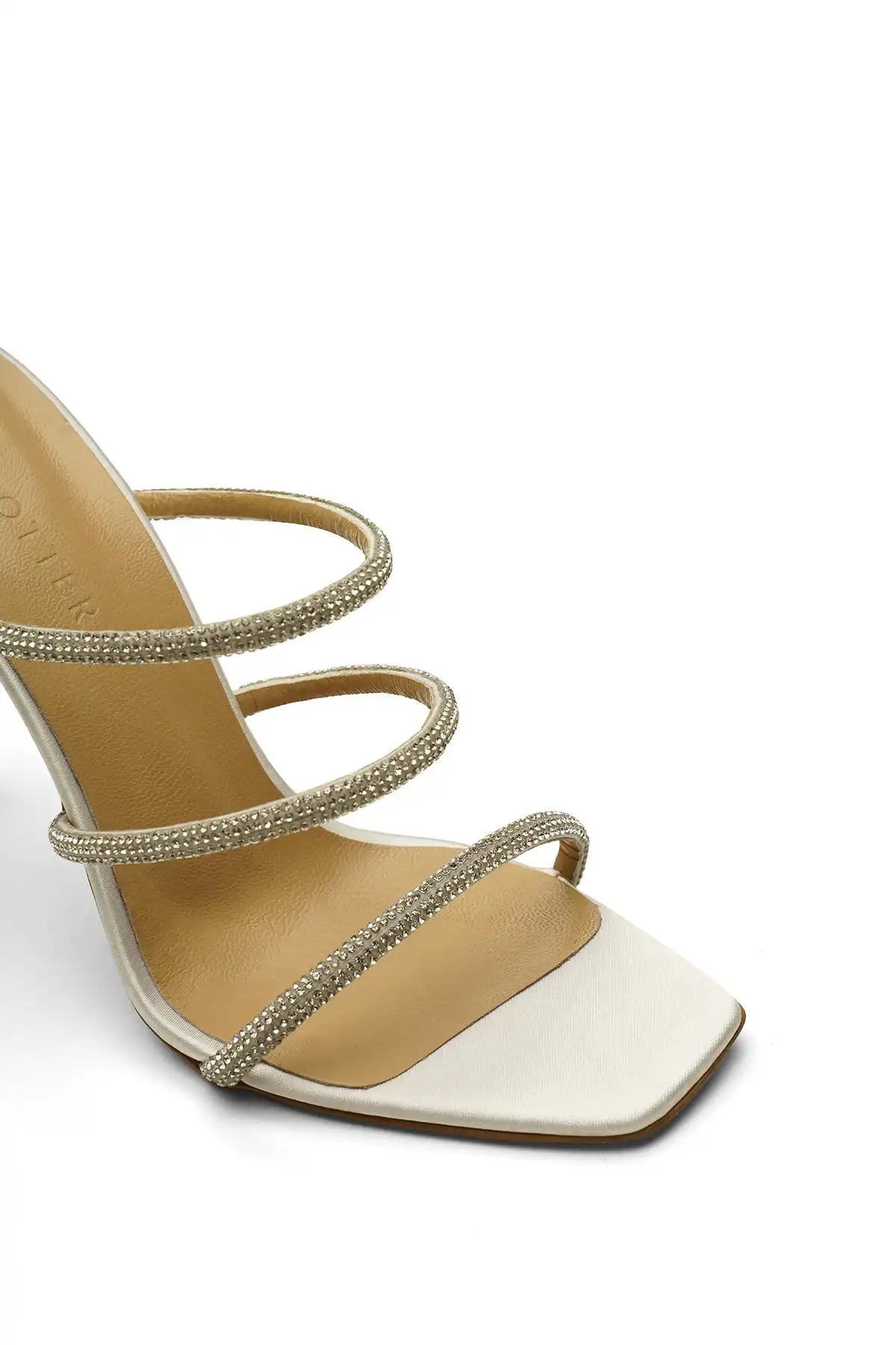 Samantha Tasli Saten 10 Cm Topuklu Terlik