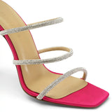 Samantha Tasli Saten 10 Cm Topuklu Terlik