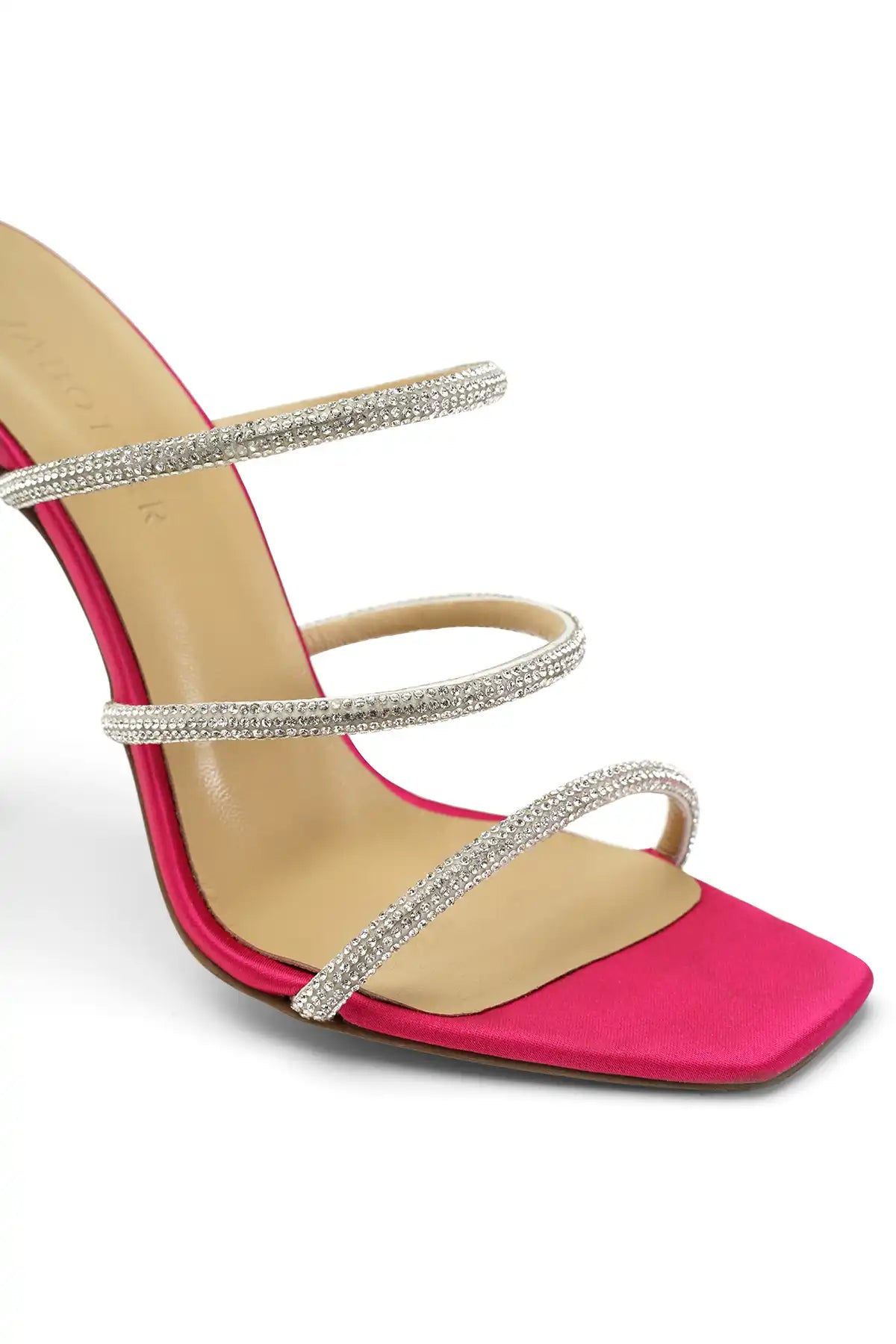 Samantha Tasli Saten 10 Cm Topuklu Terlik