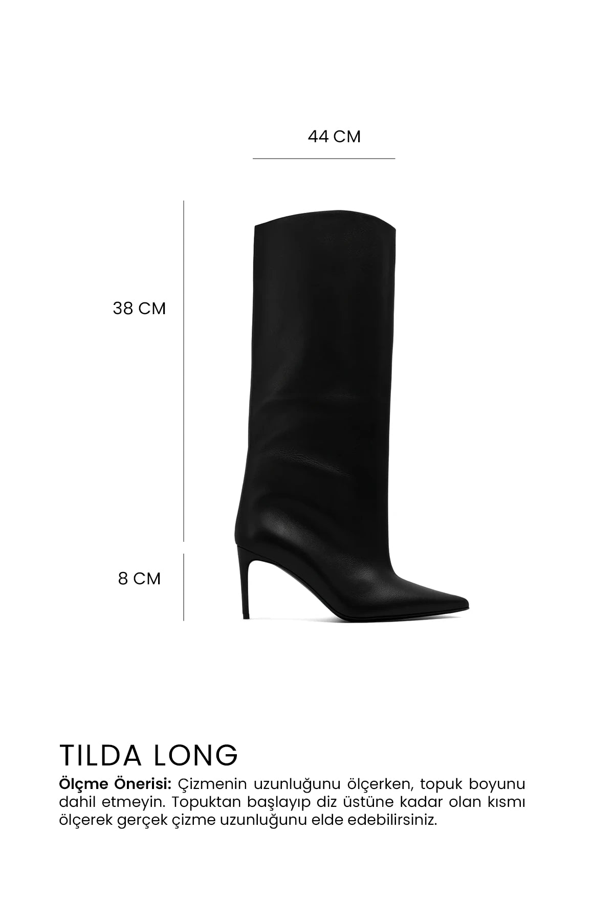 Tilda Long Deri 8 Cm Topuklu Çizme