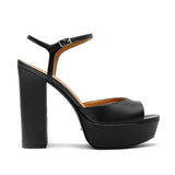 Vera Leather 12 cm Platform Heel Shoes