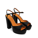 Vera Leather 12 cm Platform Heel Shoes
