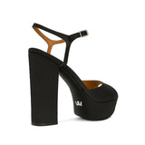 Vera Satin 12 cm Platform Heel Shoes