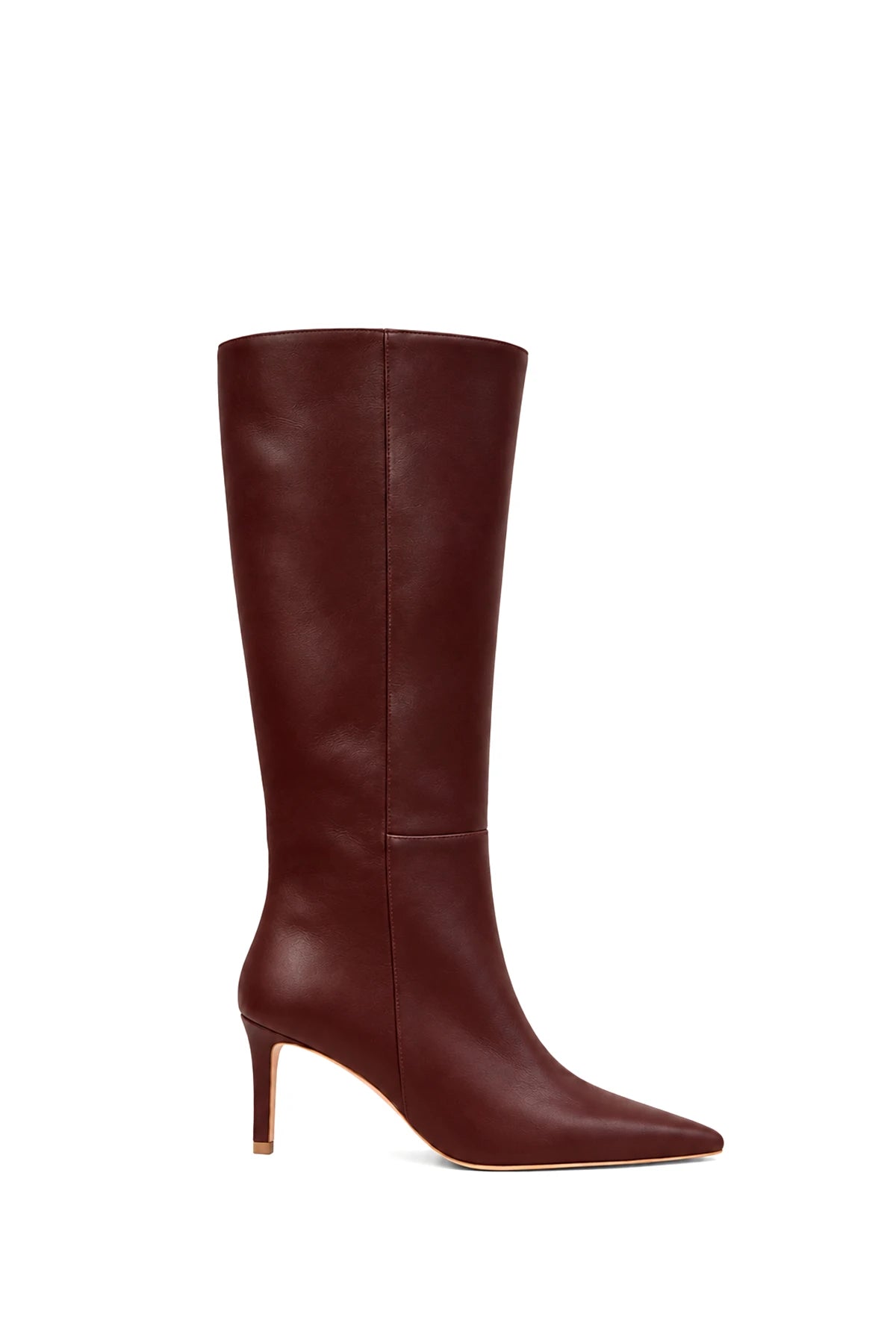 Velmora Deri 8 Cm Topuklu Çizme - BORDO / 34