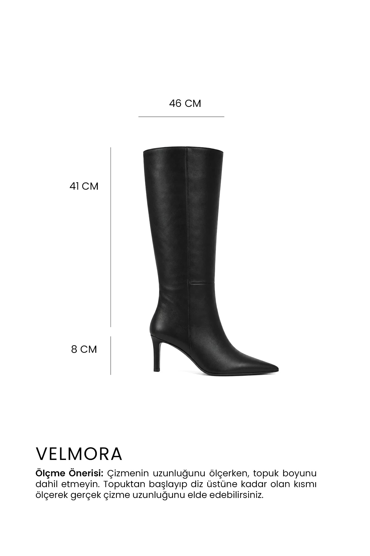 Velmora Deri 8 Cm Topuklu Çizme