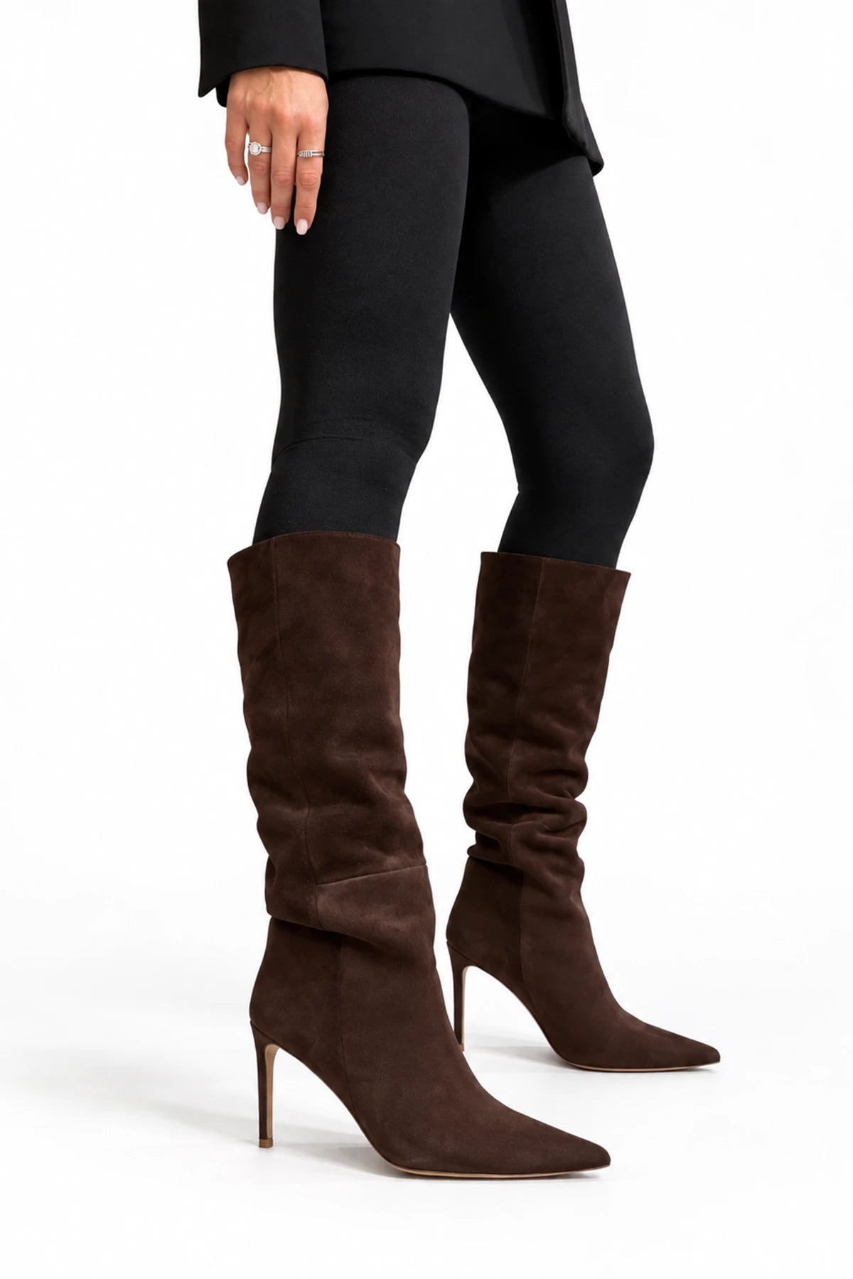 Velmora Süet 8 Cm Topuklu Çizme