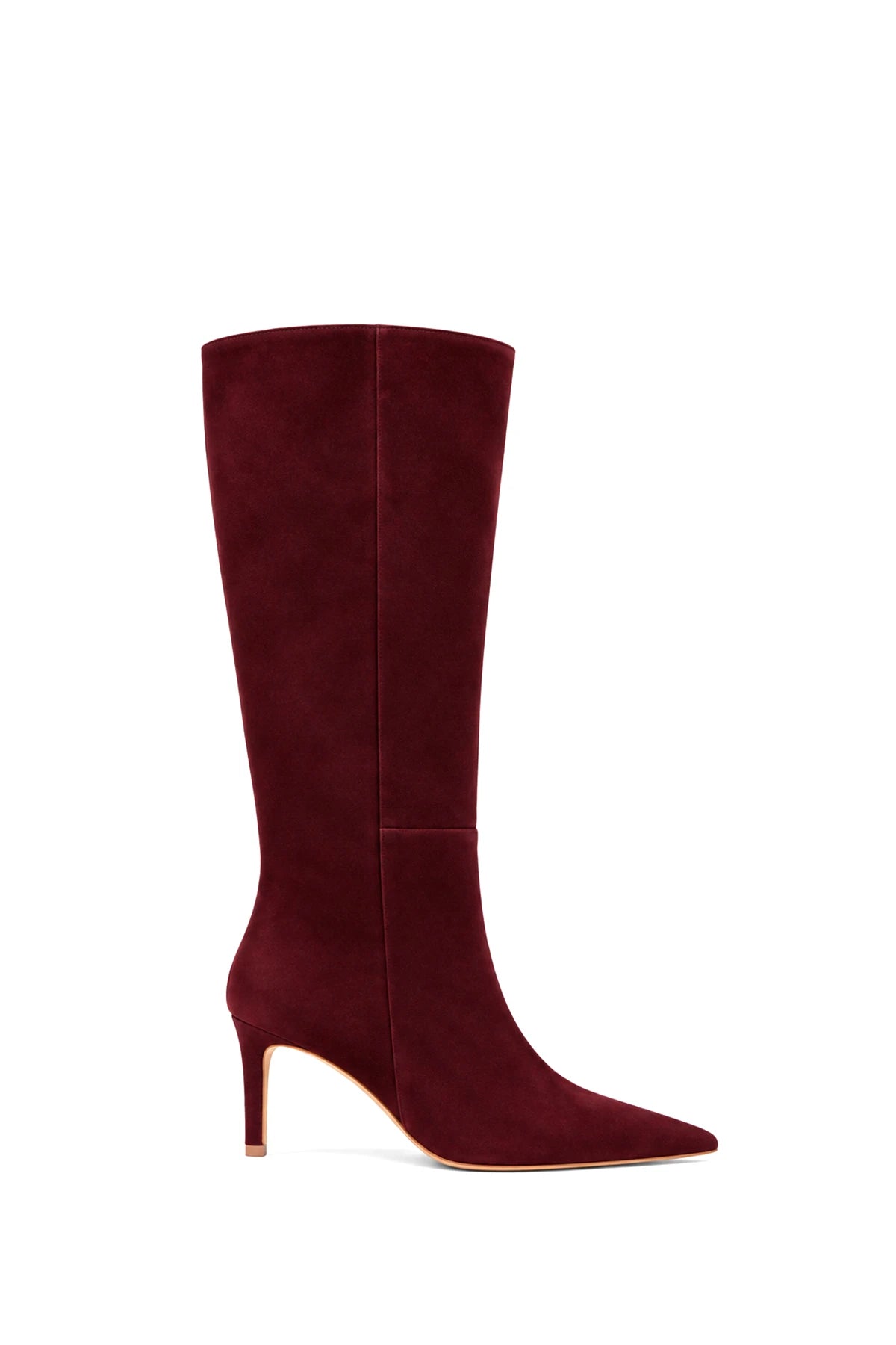 Velmora Süet 8 Cm Topuklu Çizme - BORDO / 34