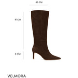 Velmora Süet 8 Cm Topuklu Çizme