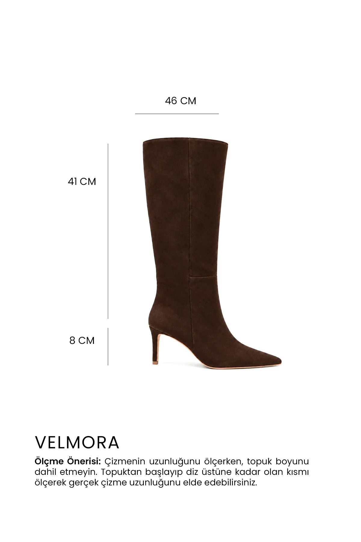 Velmora Süet 8 Cm Topuklu Çizme