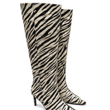 Velmora Zebra Desen 8 Cm Topuklu Çizme