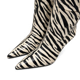 Velmora Zebra Desen 8 Cm Topuklu Çizme